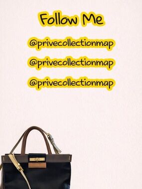 Luxe Essentials Apparel Black Satchel with Brown Trim and Gold Hardware